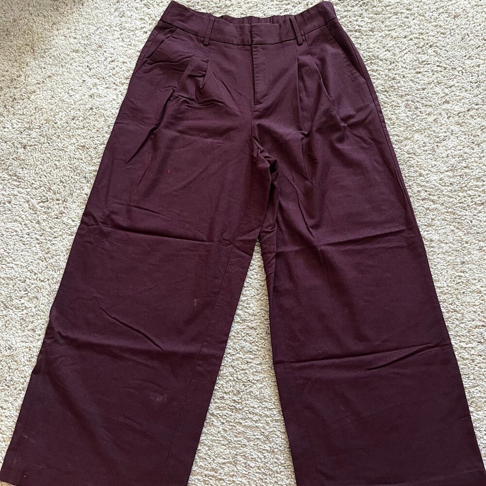 A New Day Burgundy Wine Red Wide Leg Trouser